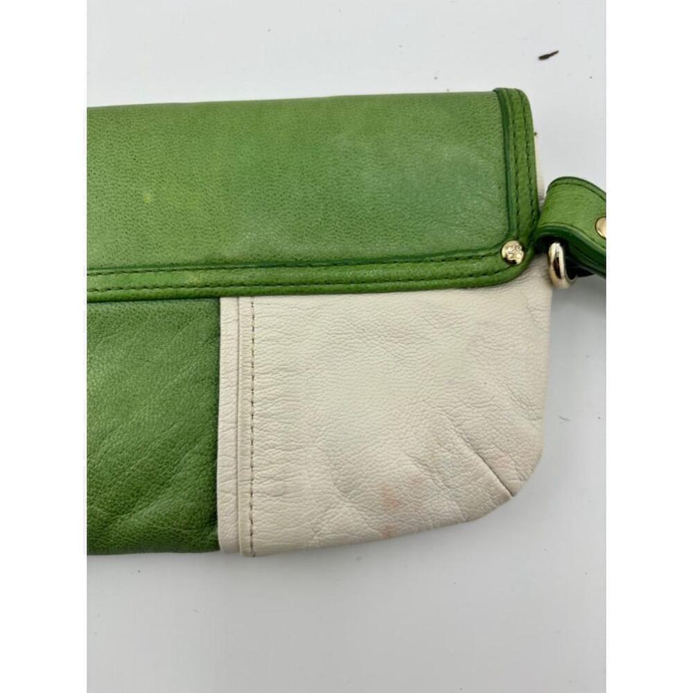 Women's Kate Spade Green and White Leather Clutch - Picture 9 of 15